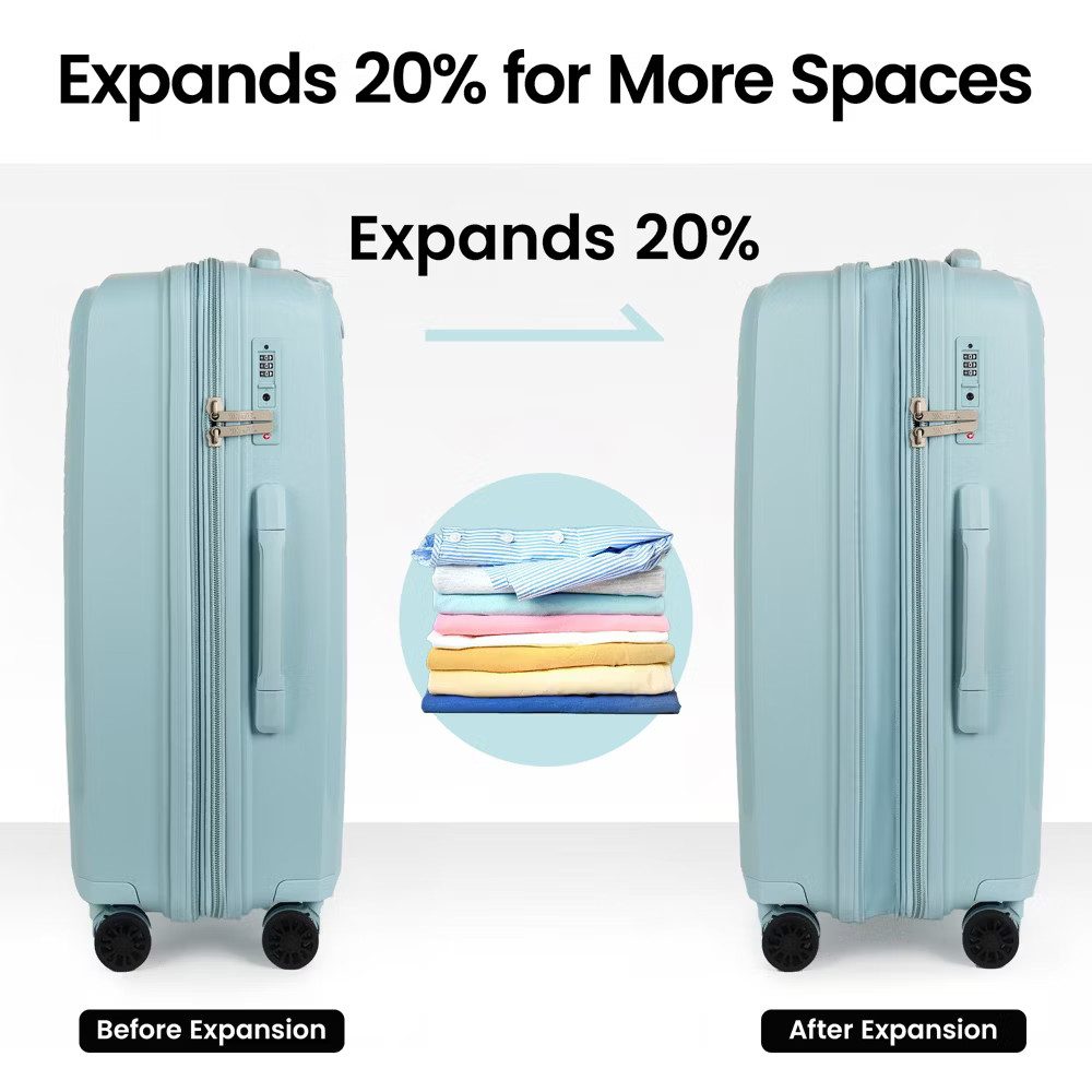 New York XPress 1380425″ Hardside Expandable 20% Checked Luggage Double