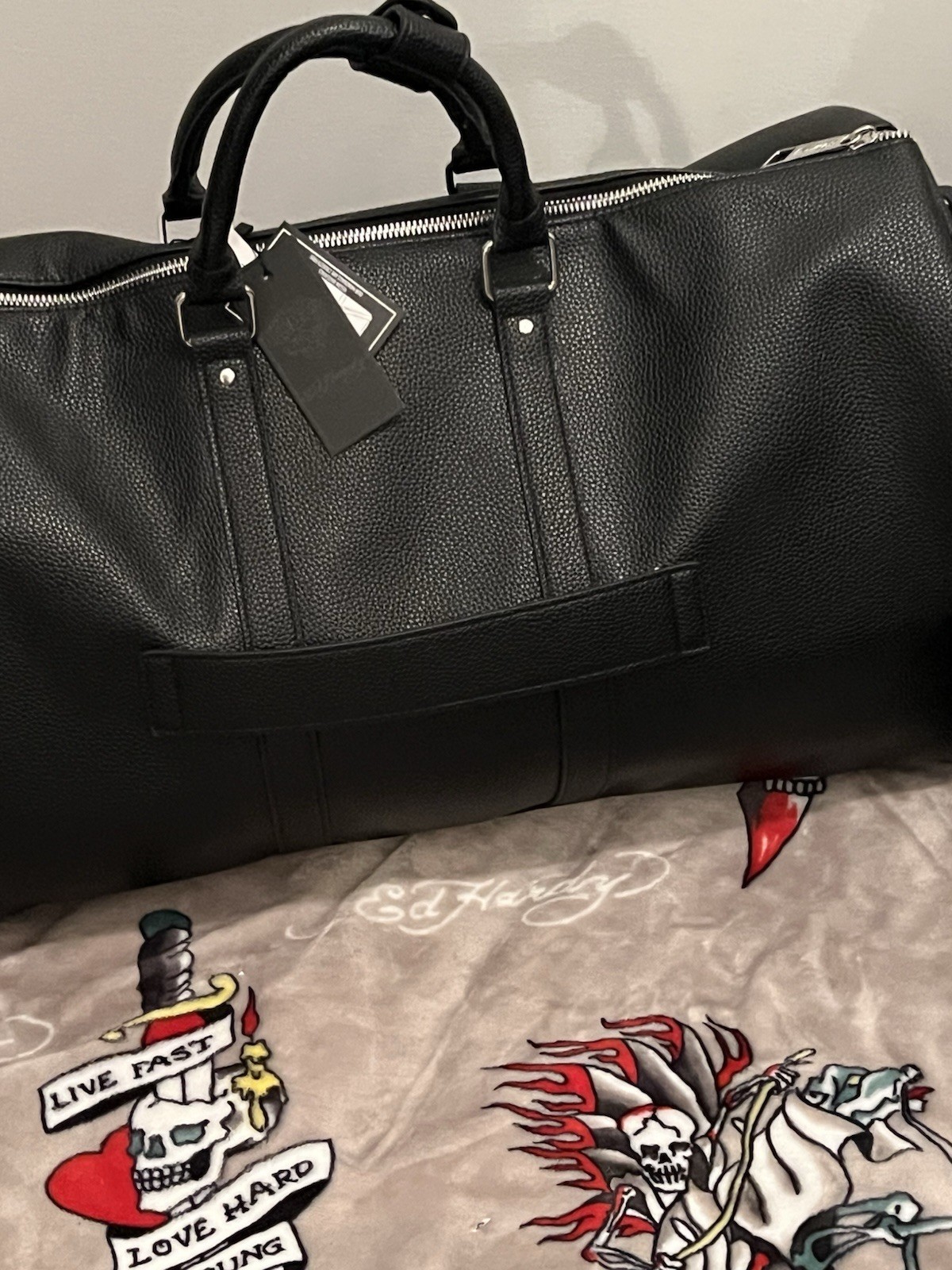 Ed Hardy Tiger Graphic Black Backpack+matching Duffel Bag NWT