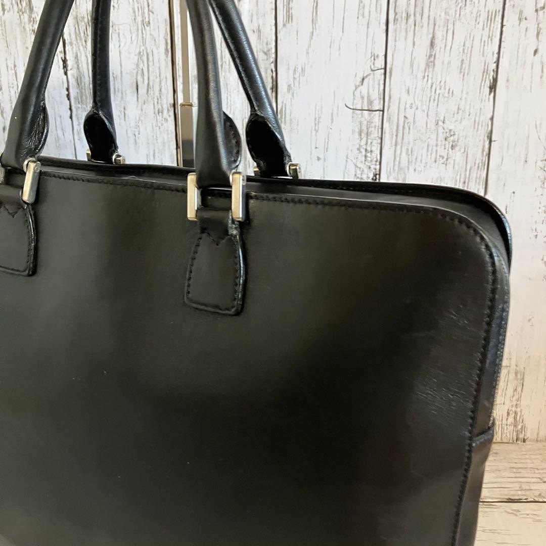 MORABITO Leather Business Briefcase Black 41cm x 30cm x 7cm Classic Bag