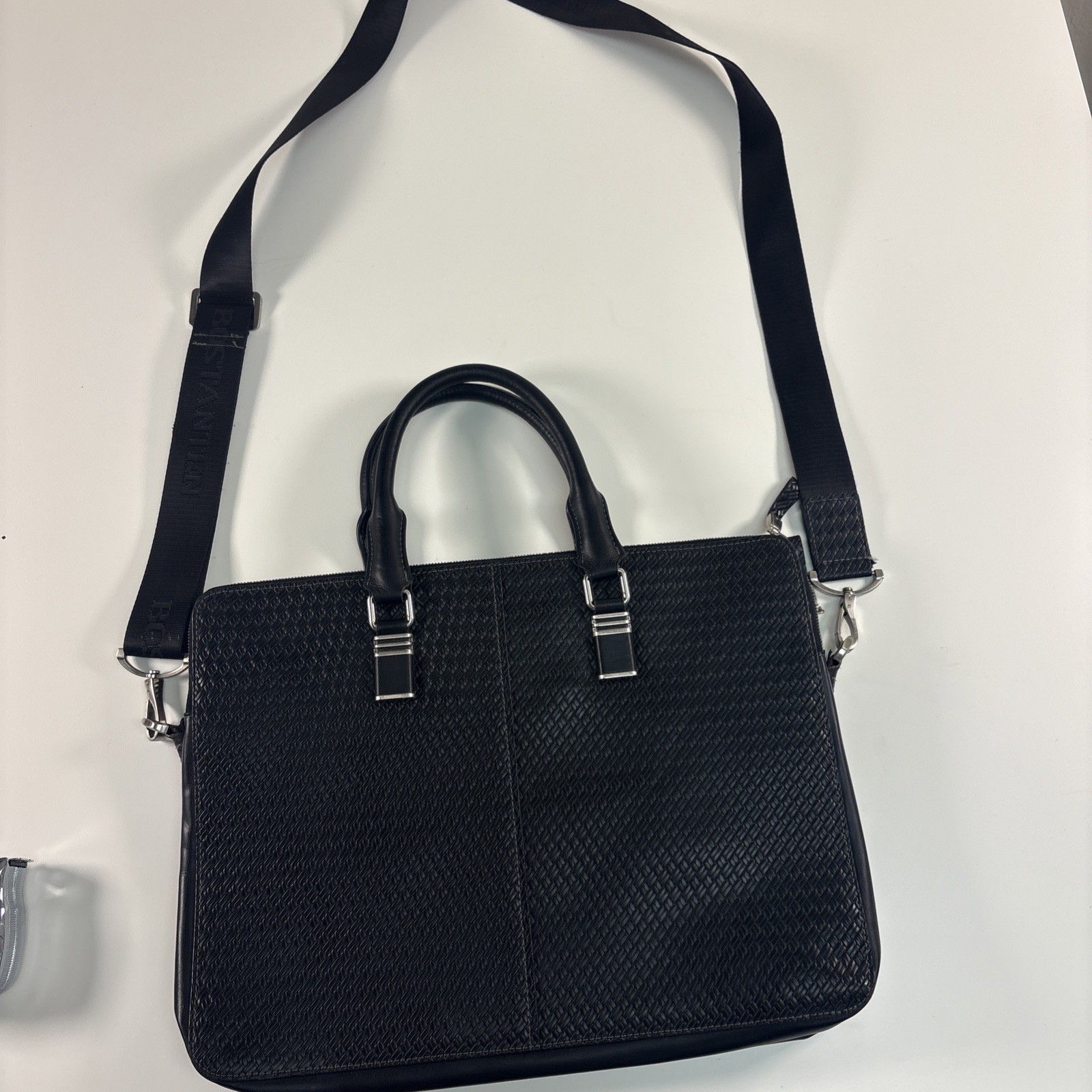 BOSTANTEN Leather Briefcase Laptop Bag , Shoulder Strap , Nickel Hardware