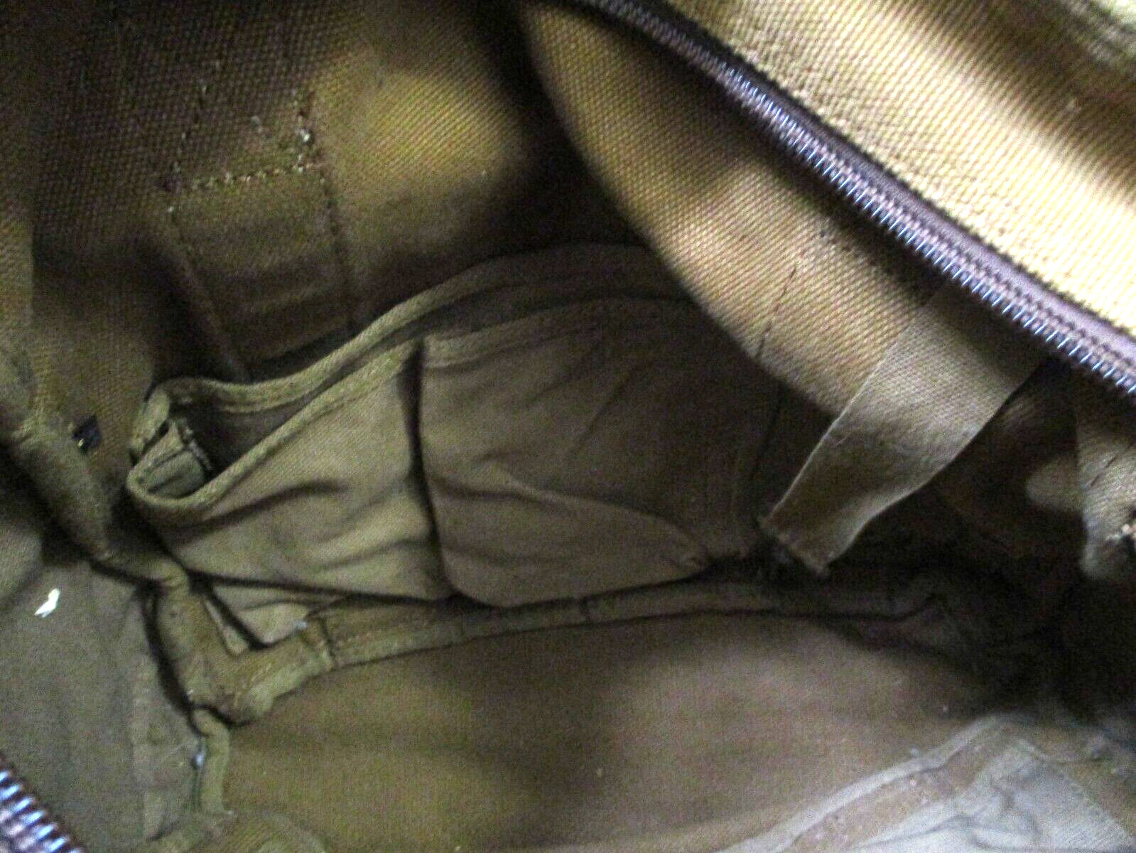 Duluth Trading Co Brown Leather & Firehose Canvas Large Tote – strap & handles