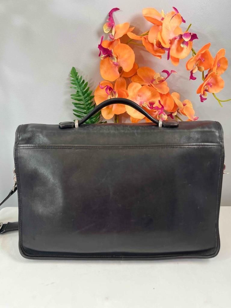 Vintage COACH Lexington Black Smooth Leather Briefcase Bag #B23-5265