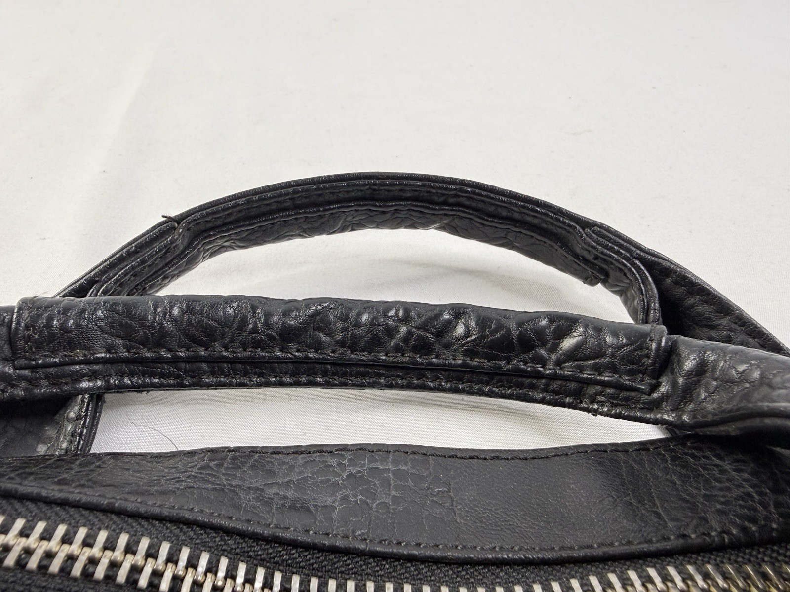 Retro Y2K DIESEL Tote Bag Large Capacity Boston Nylon Leather Black Vintage
