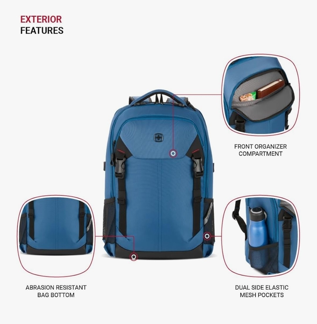 SwissGear Civic Pro Laptop Backpack, Navy, 18”x13.25”x7” New with Tags MRSP $80