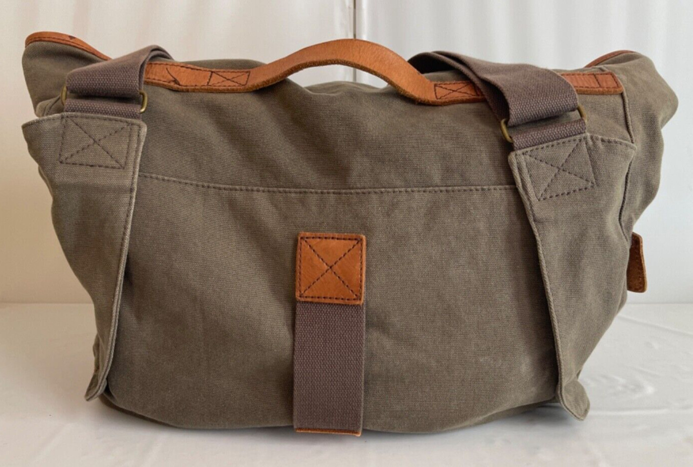 J.Crew Cotton/Leather Duffle bag Olive.