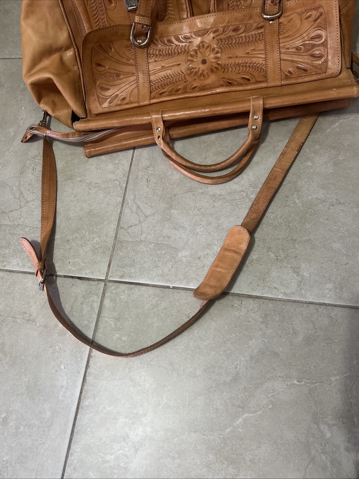 Force Ten West Genuine Leather Bag Authentic Hand stamped Design Handmade