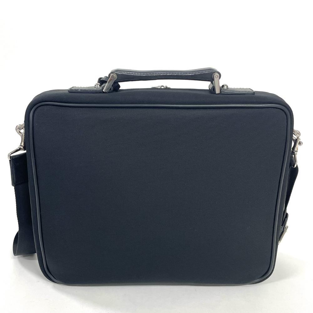 Gucci Business Bag 2WAY Nylon Leather Black Used