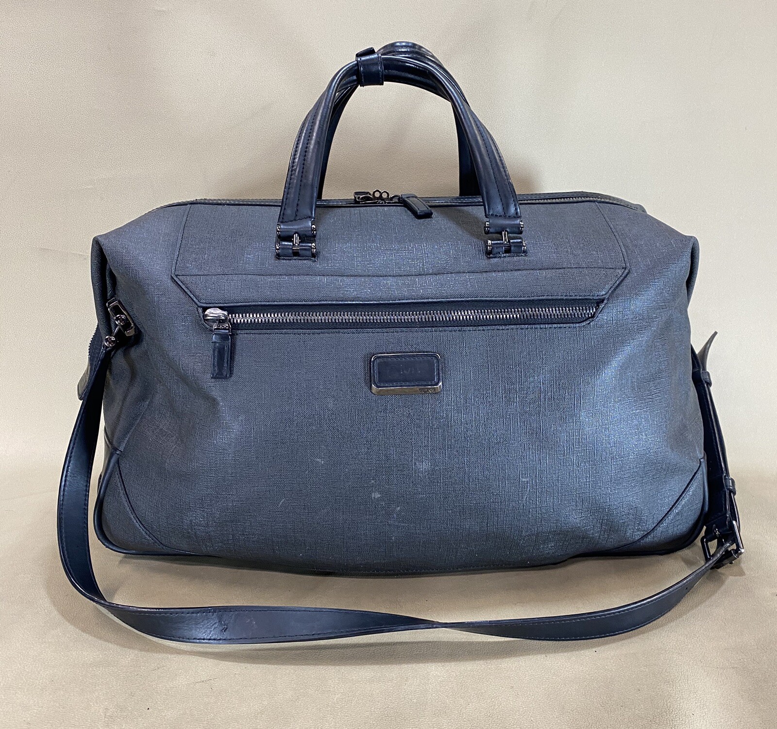 Preowned Tumi Dark Grey Coated Canvas Ashton Lenox Duffel Bag 333159GRY $995