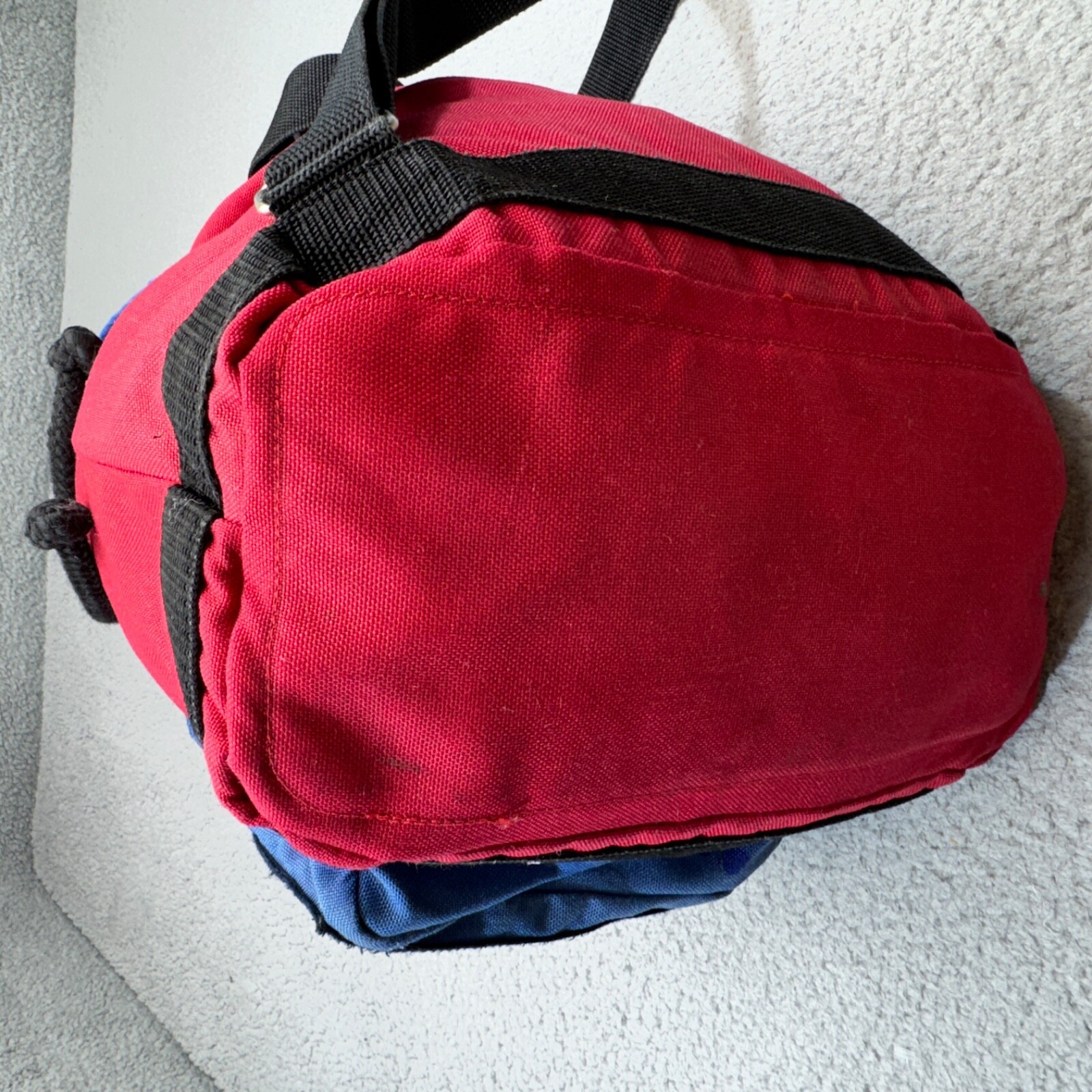 VINTAGE Tommy Hilfiger Backpack Red Blue 90s Alpine Olympics Patch Cinch Canvas