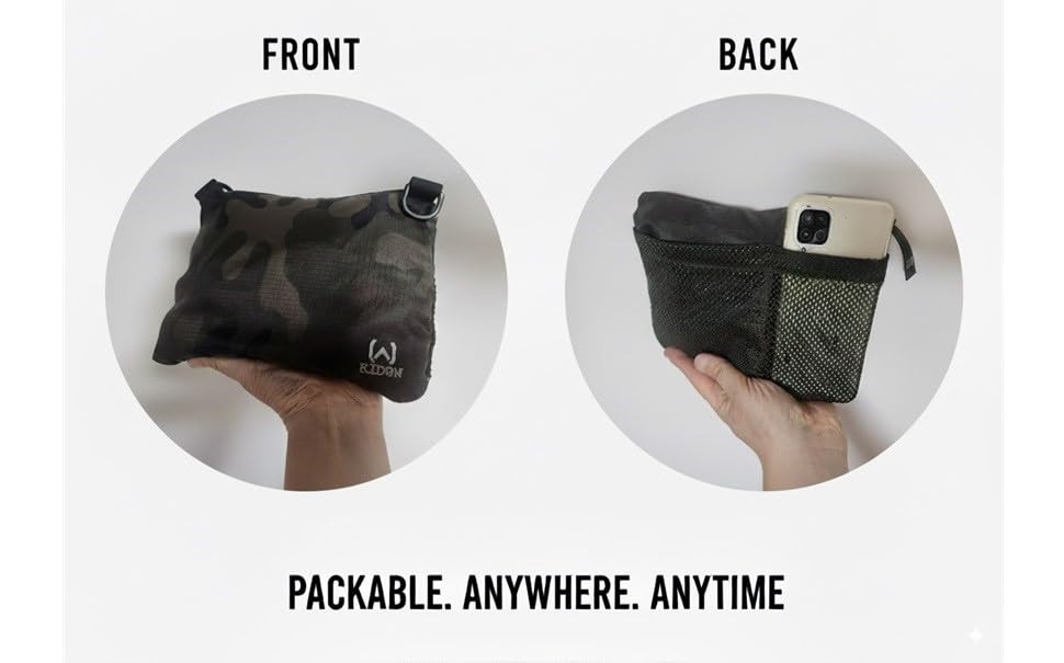 Ultra-Light Foldable Messenger Crossbody Bag Waterproof Ripstop Travel Gym
