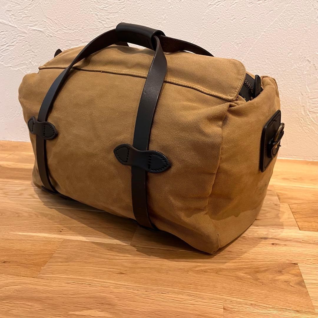 FILSON Small Duffel Bag Canvas Leather Shoulder Bag Beige Used