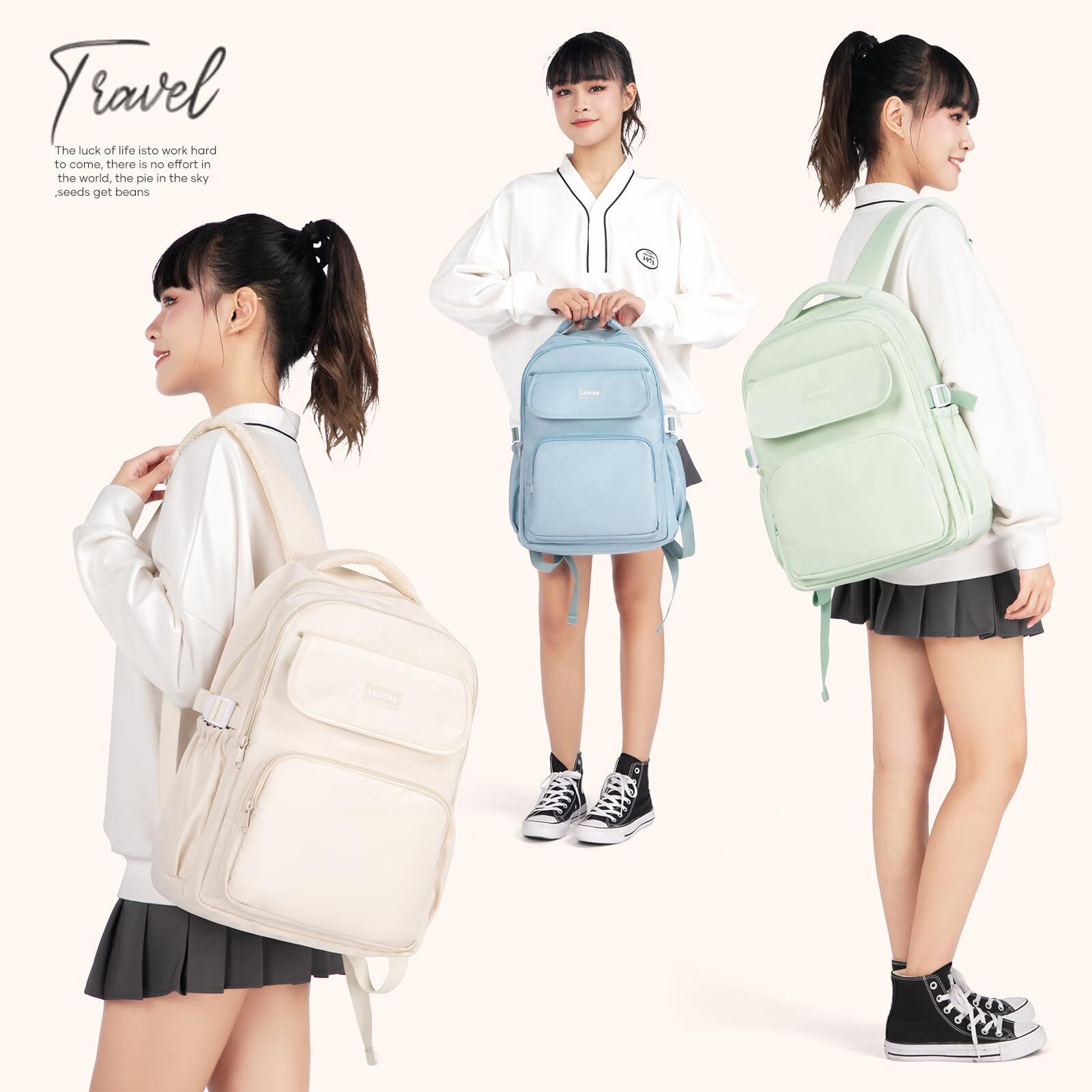 Cute Middle School Backpack For Teen GirlsWaterproof Casual BookbagsLightweig…
