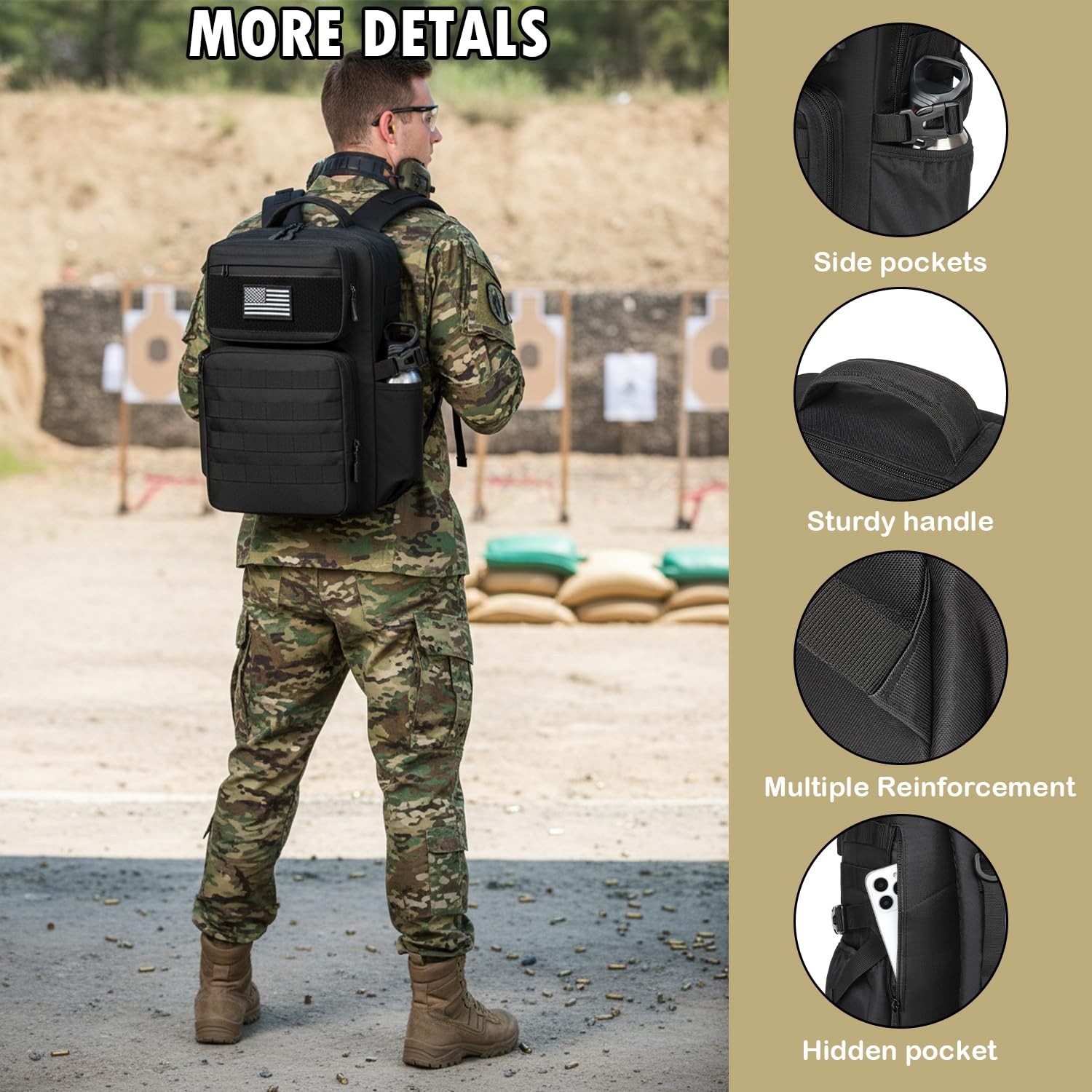 Military Tactical Backpack for Men, Outdoor Assault Backpack MOLLE Webbing De…