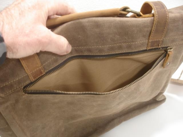 Manificent Laptop Messenger Bag Brown Leather Canvas Shoulder Strap Briefcase