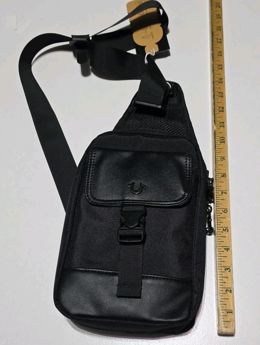 True Religion Brand Jeans Yeta 2.0 Black Sling Crossbody Bag – Unisex NWT