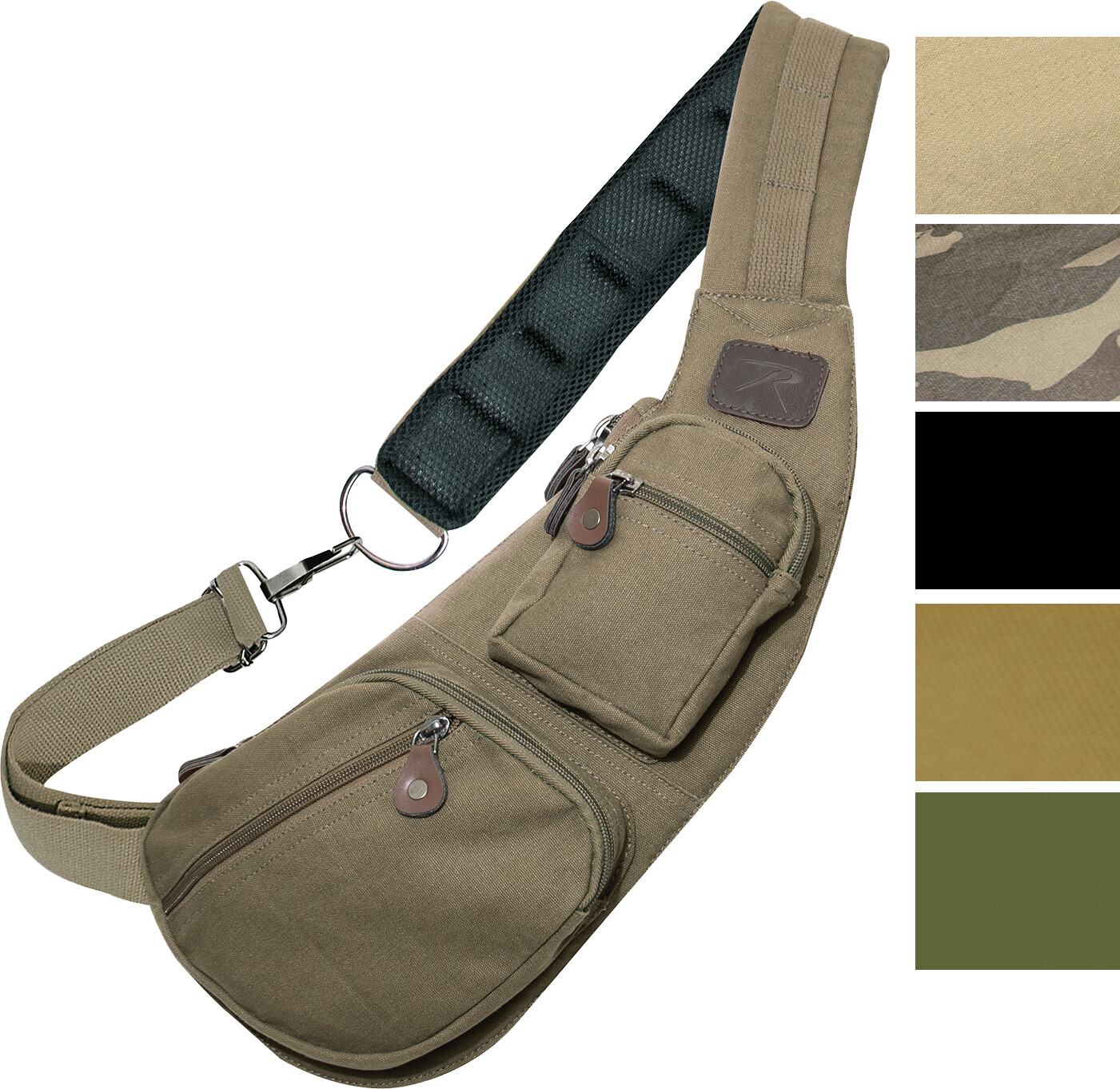 Crossbody Canvas Sling Bag EDC Compact Over Shoulder Chest Front Pack Backpack