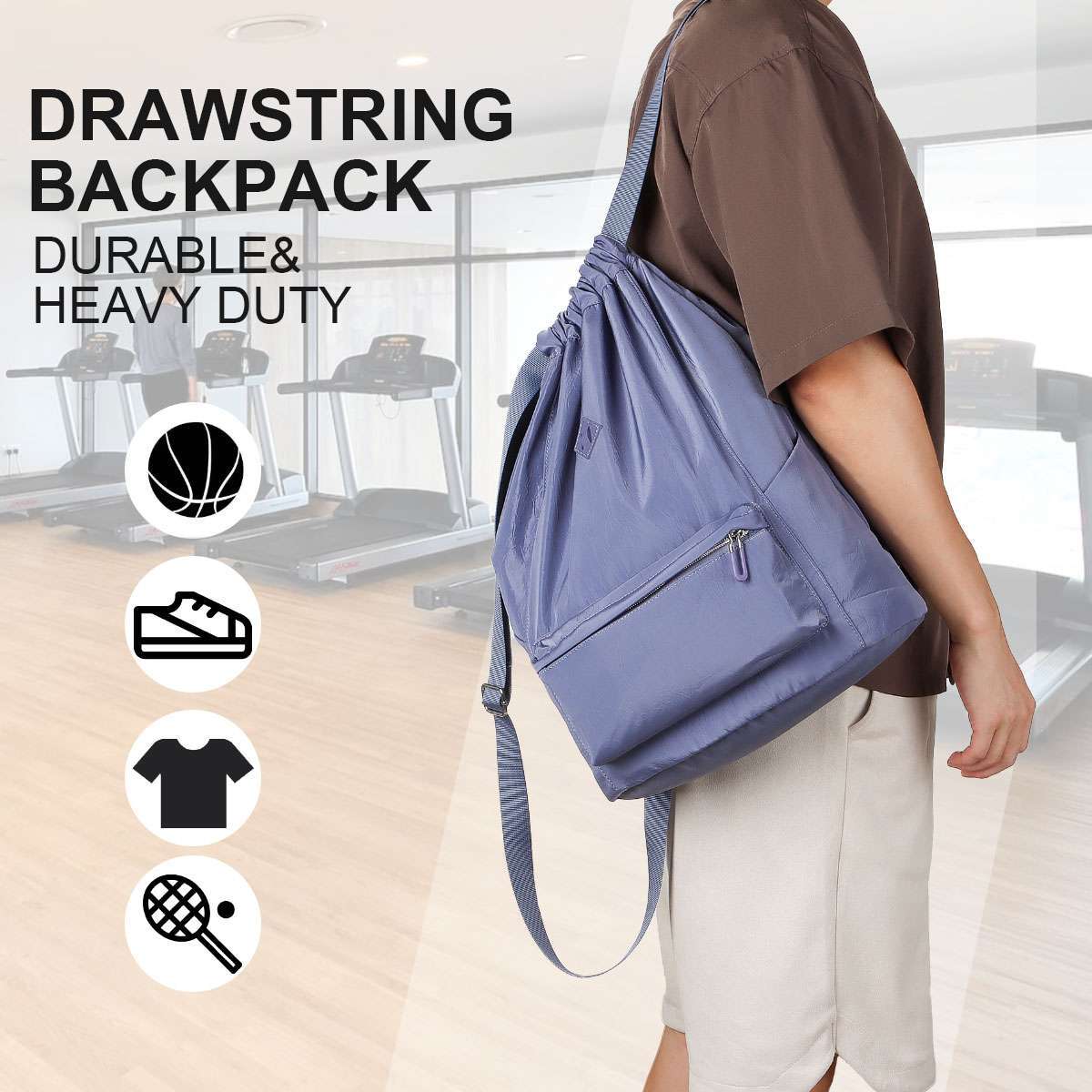 Waterproof Drawstring Bag Gym Bag String Bag Sackpack Cinch Shoulder Backpack US