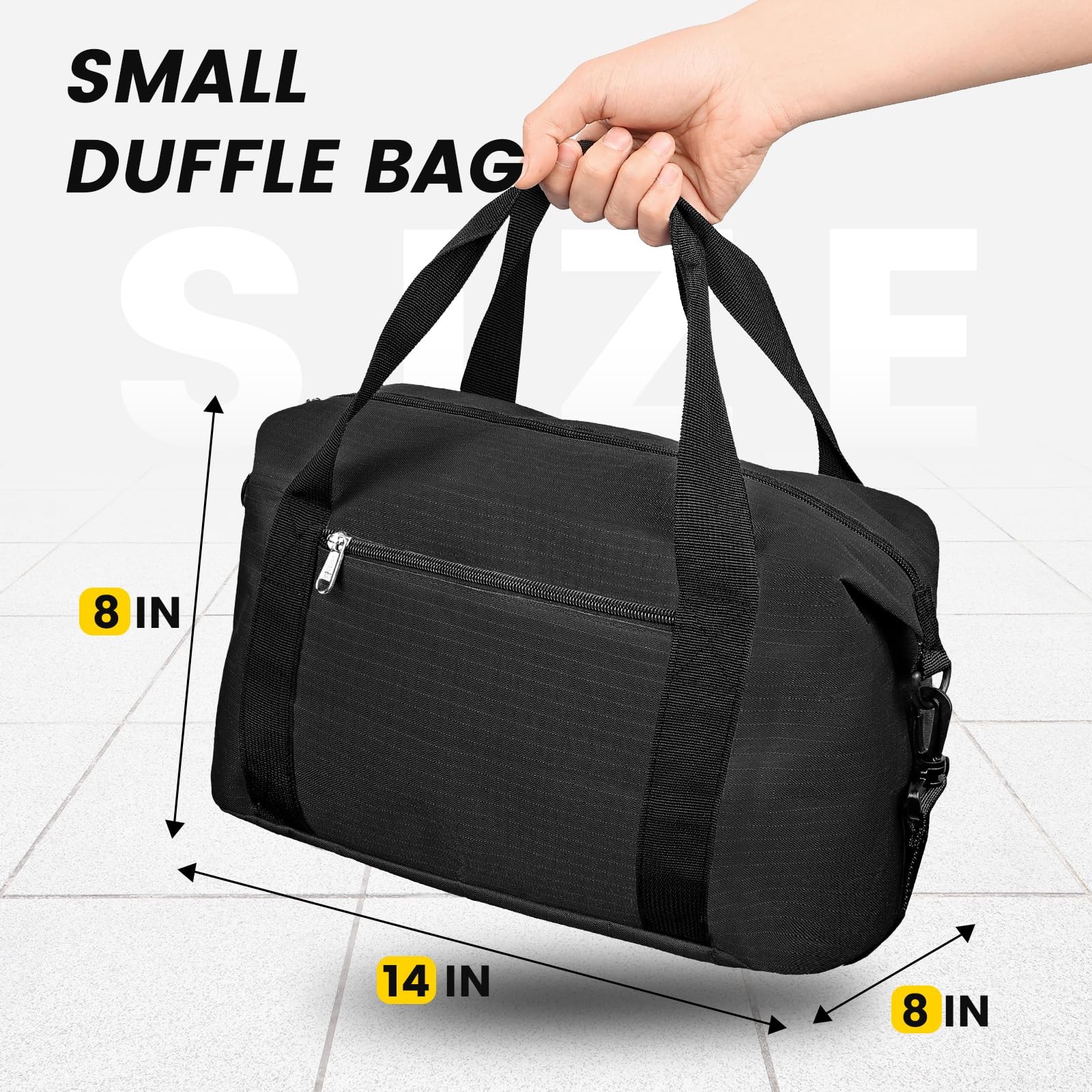 Small Gym Bag – 14 Inches Duffle Bag for Travel Lightweight Duffel Bag for Me…