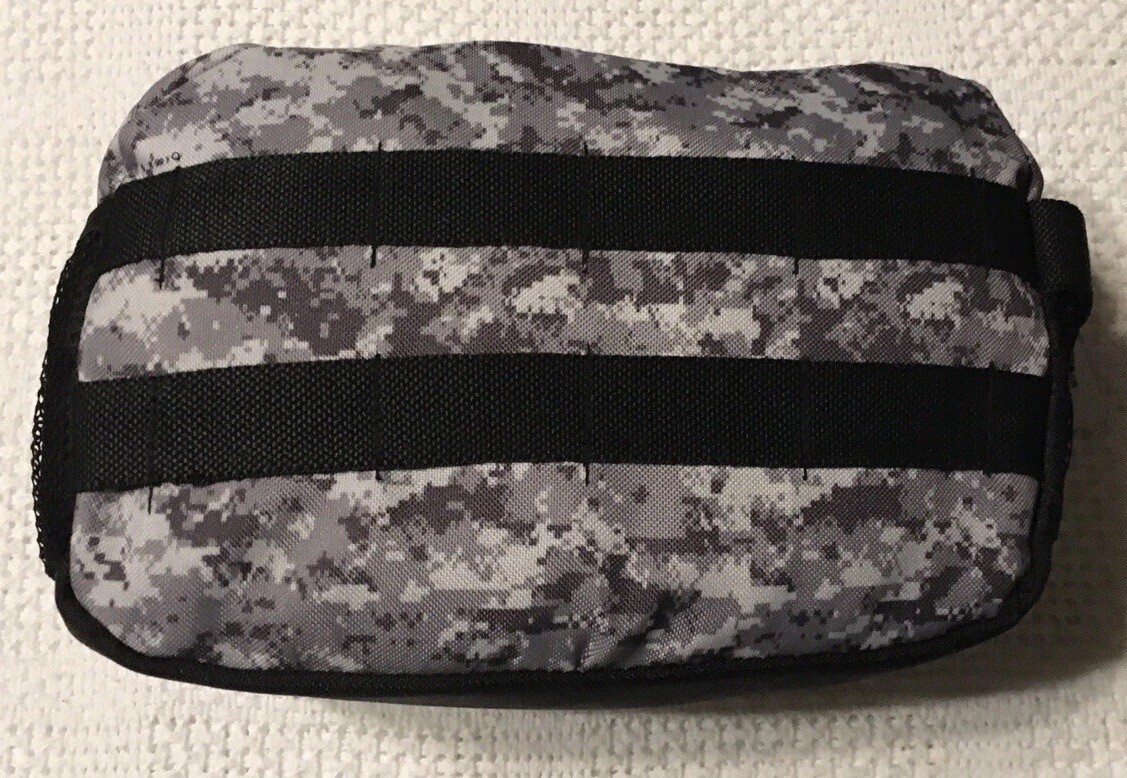 U.S. ARMY DIGITAL CAMO TRAVEL DOPP BAG Toiletries Clip Handle Gray-Black 10” NWT