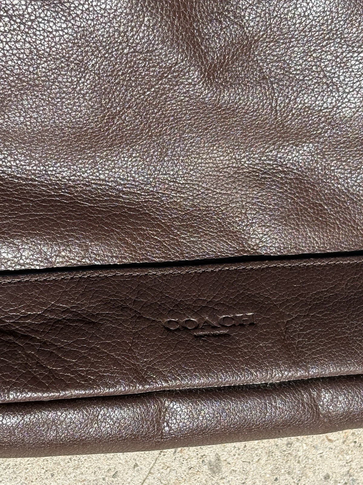 Coach Brown Leather Briefcase Laptop Bag Messenger Crossbody Business Work Bag