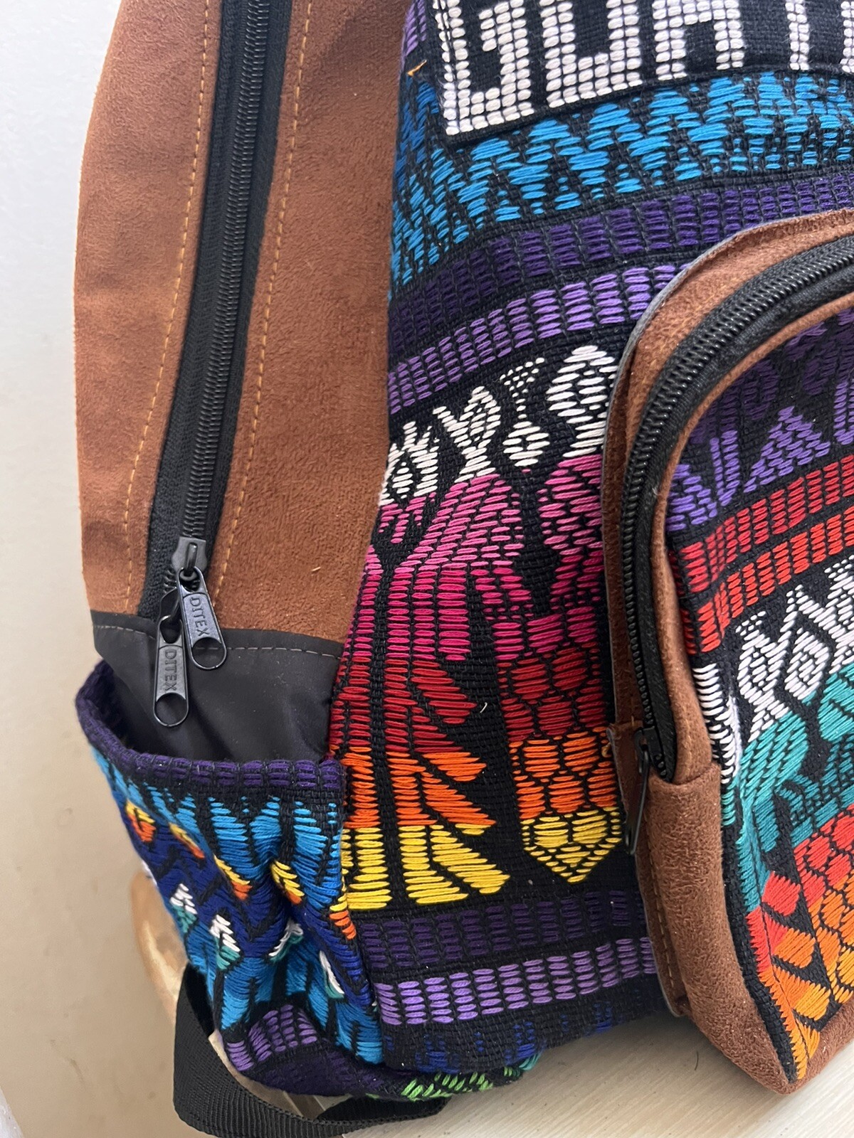Stripe Backpack Tapestry Bag Guipil 100%Cotton 15″