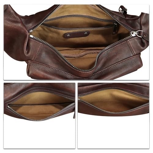 Genuine Leather Fanny Pack for Men and Women – Waist Hip Sling Crossbody Coffee