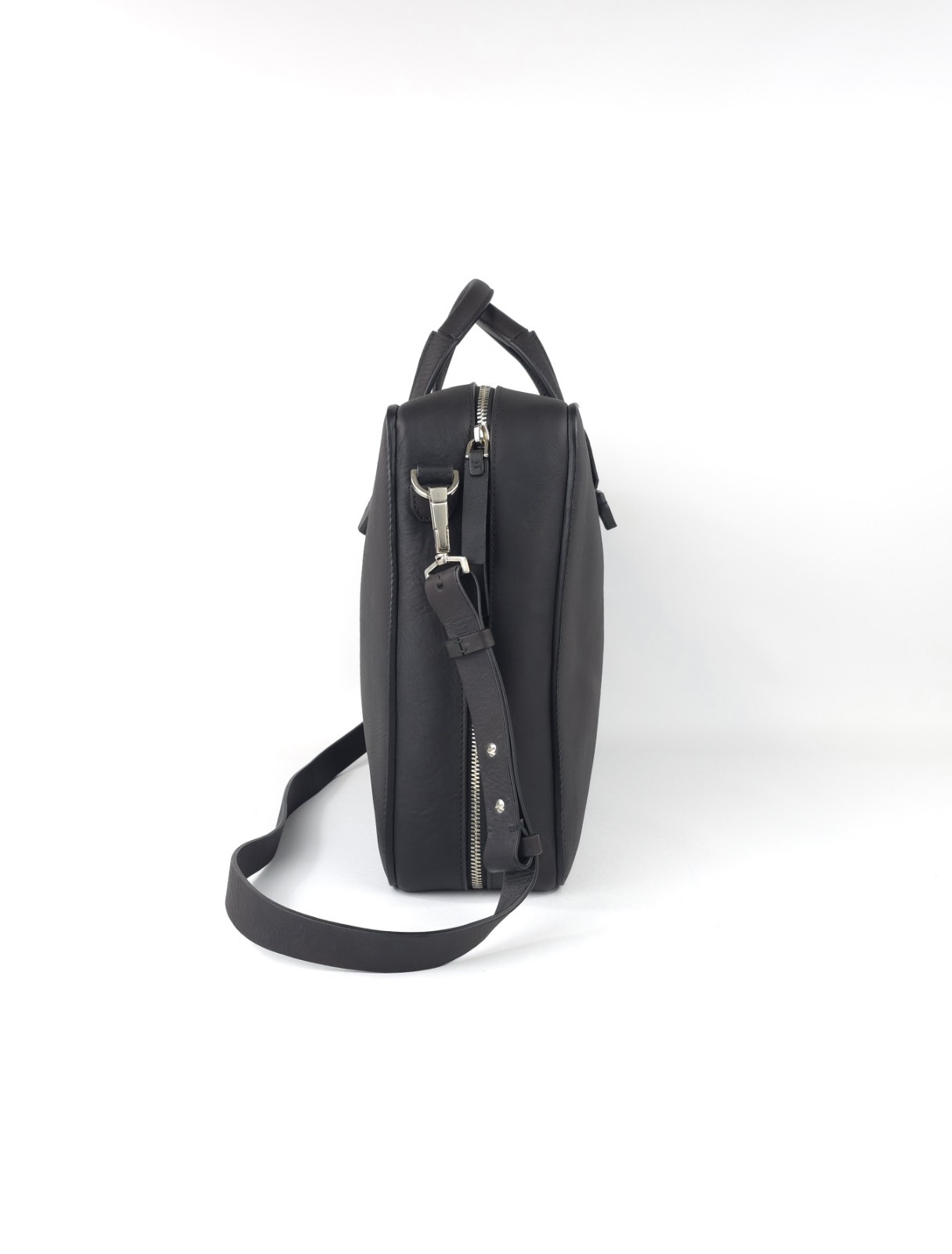 BONASTRE Leather Briefcase Shoulder Bag Black Made In Spain