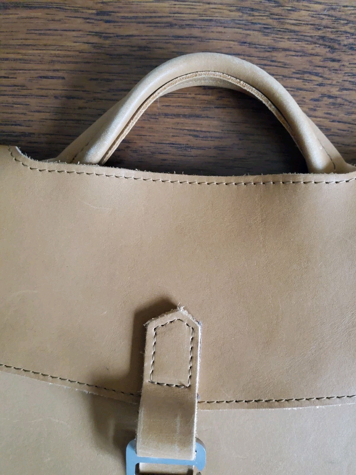 Vtg Rustico Leather Briefcase Messenger Bag Light Brown Removable Strap, Handle