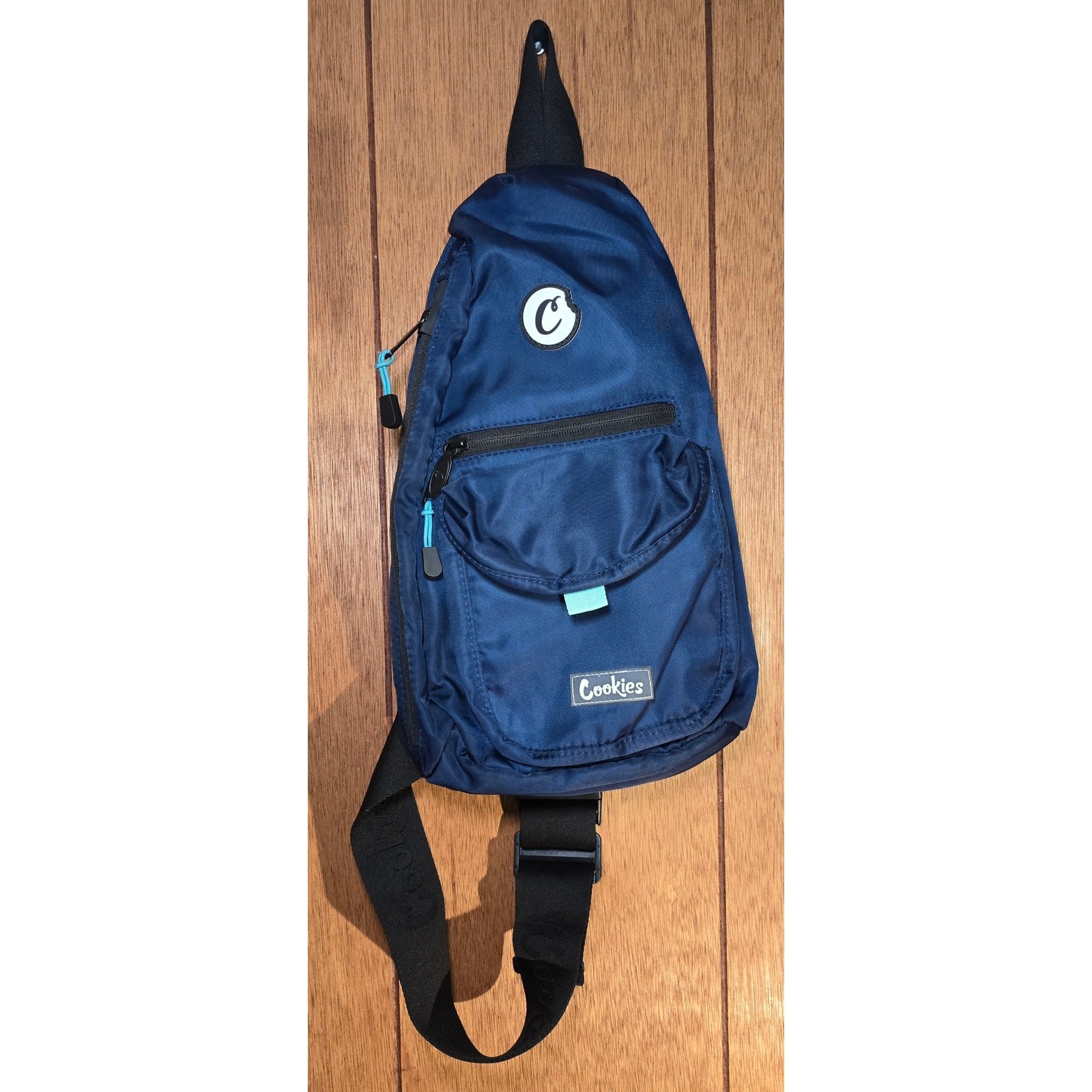 Cookies Smell Proof Sling Backpack Crossbody Shoulder Bag Blue Adjustable Strap