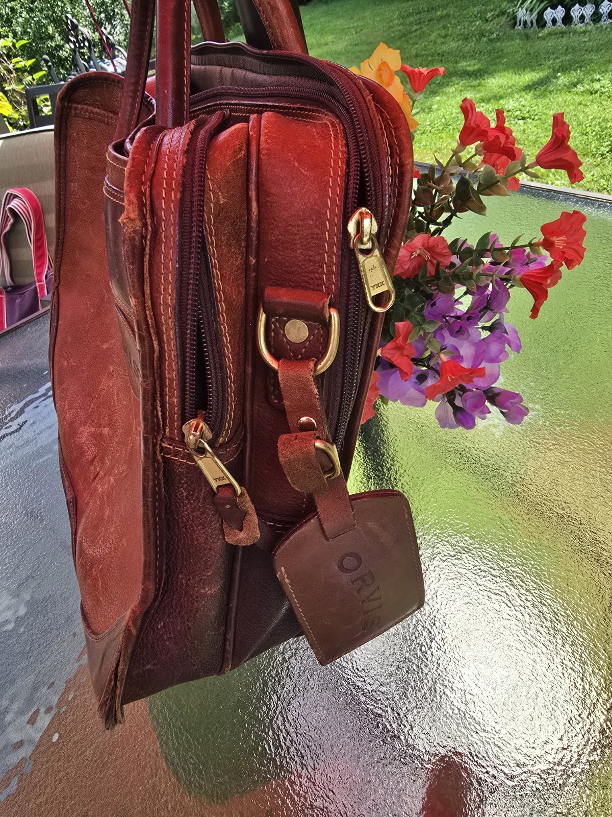 Vintage Orvis All Leather Briefcase Messenger Bag Satchel Laptop