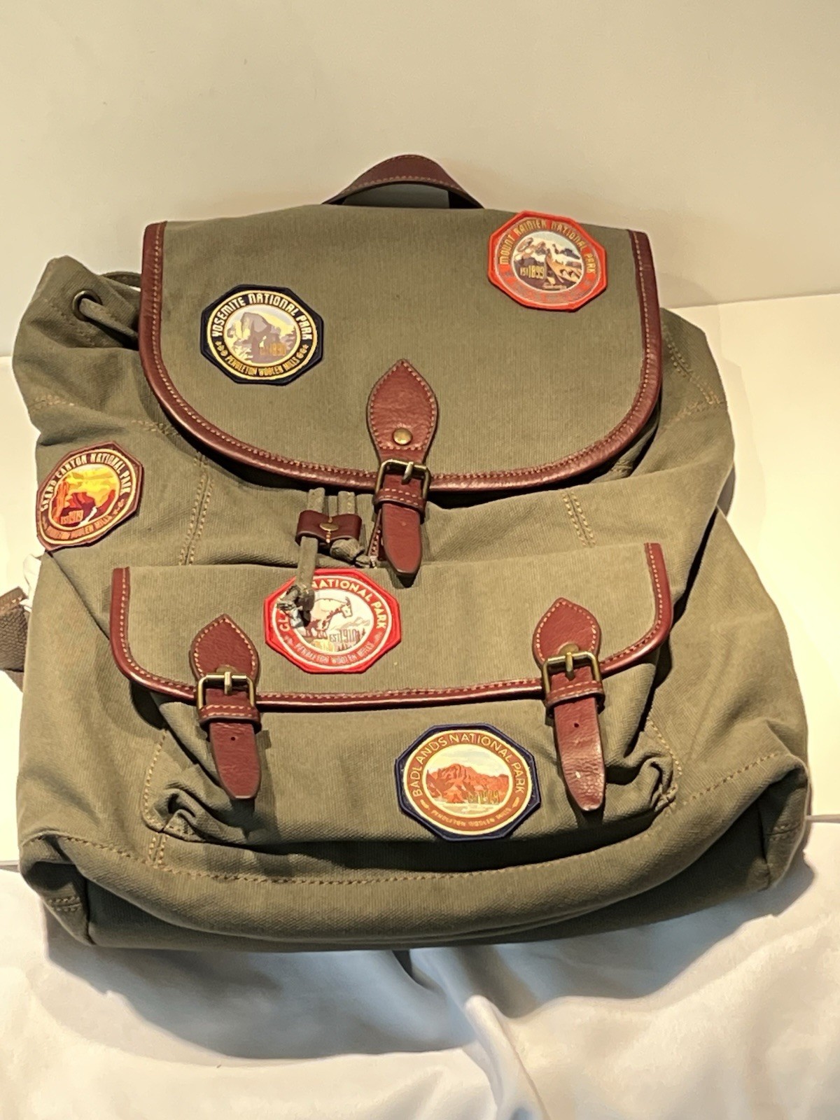 RARE Pendleton National Park Collection Patched Green Canvas Backpack NWT NOS