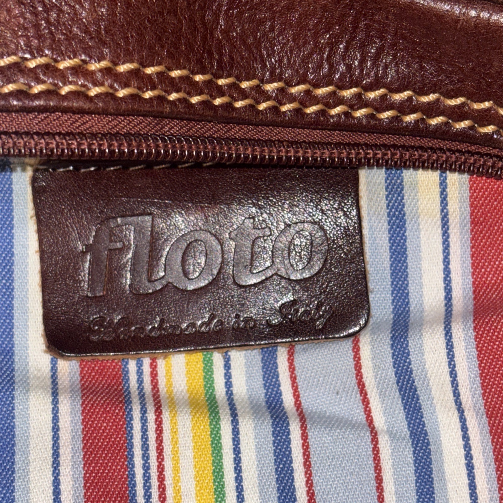 Vintage FLOTO XL Heavy Leather Duffle Bag Travel Overnight Business ITALY