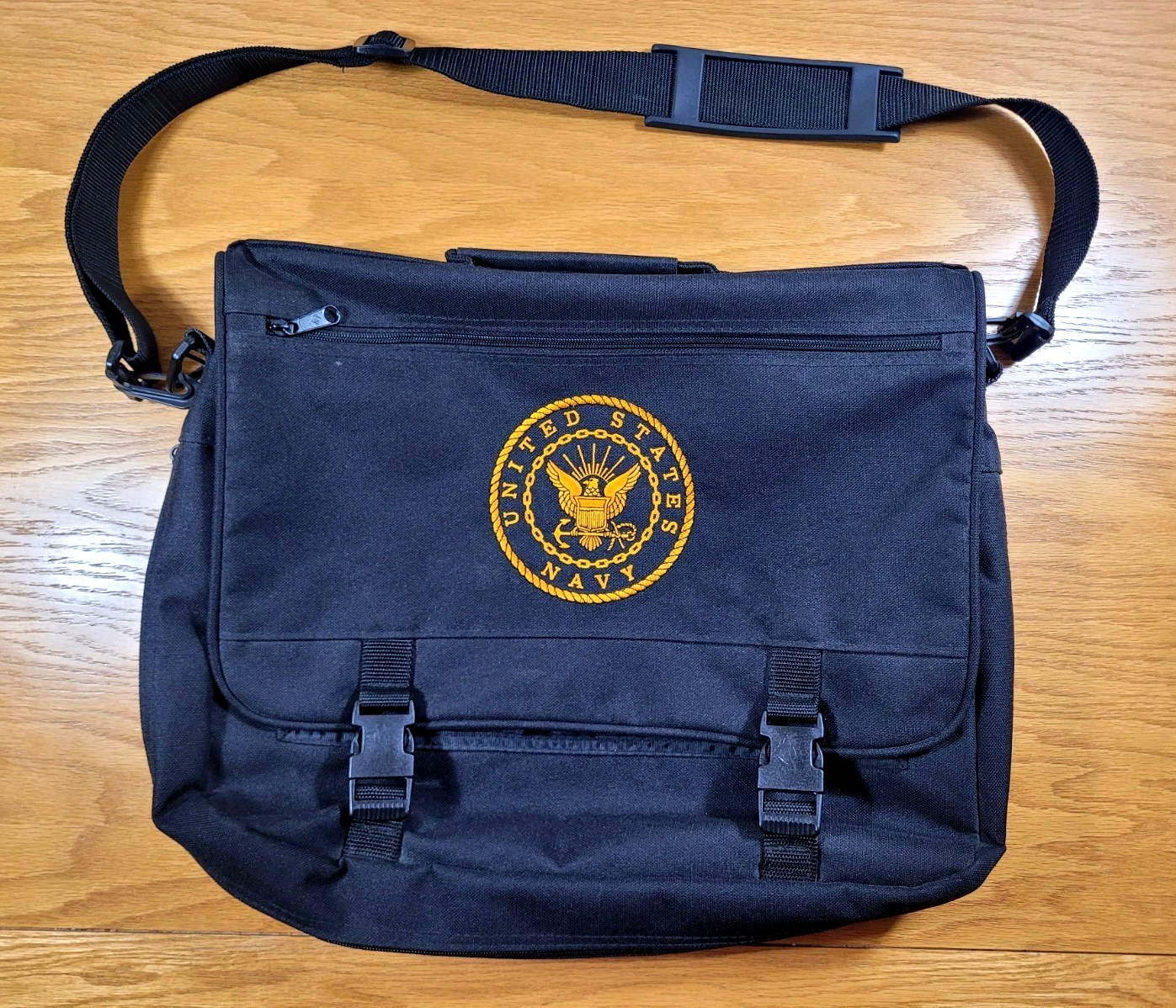 United States Navy Bag Laptop Book School Work Black Shoulder Strap USA Military