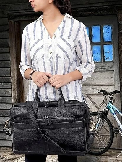 Premium Handmade Men’s Genuine Leather Vintage Laptop Messenger Bag Briefcase