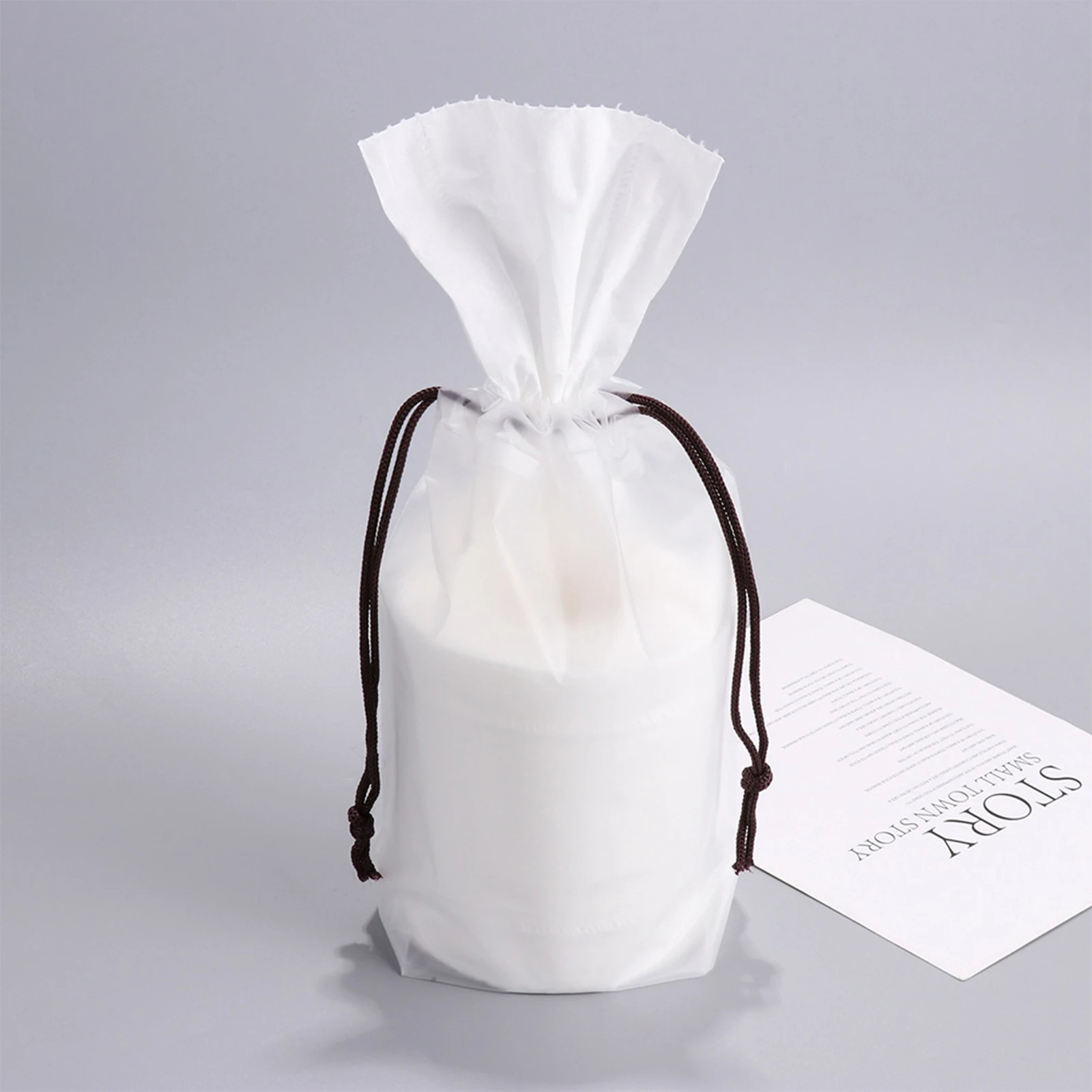 Matte Drawstring Storage Bag Sport Storage PE Folding Clothes Shoes Dustproof Ba