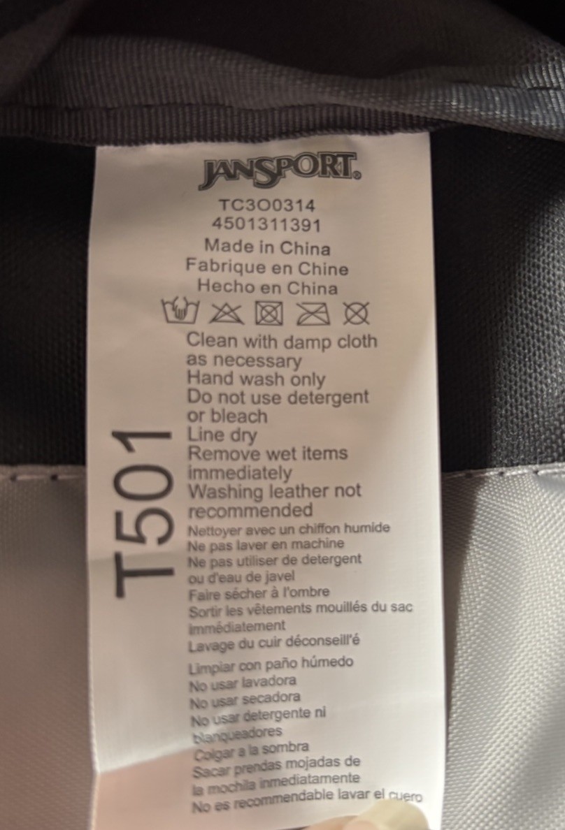 JanSport T501 Superbreak Backpack- Forge Grey 6XD New w/tags.