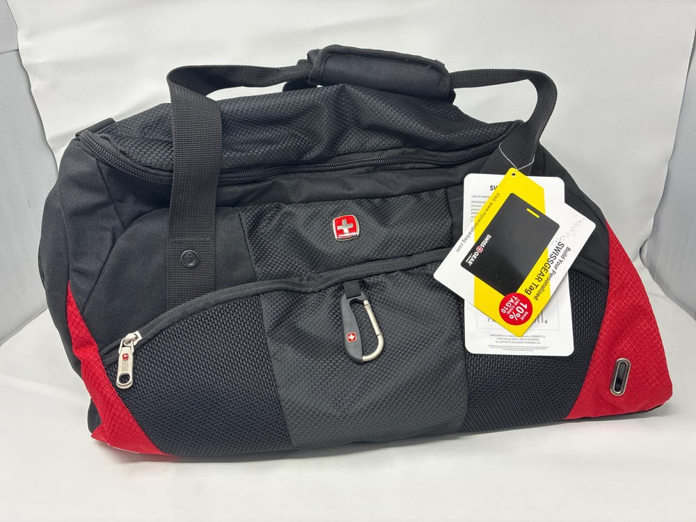 SwissGear 1900 Travel Duffle Bag, Black/Red, 22-Inch