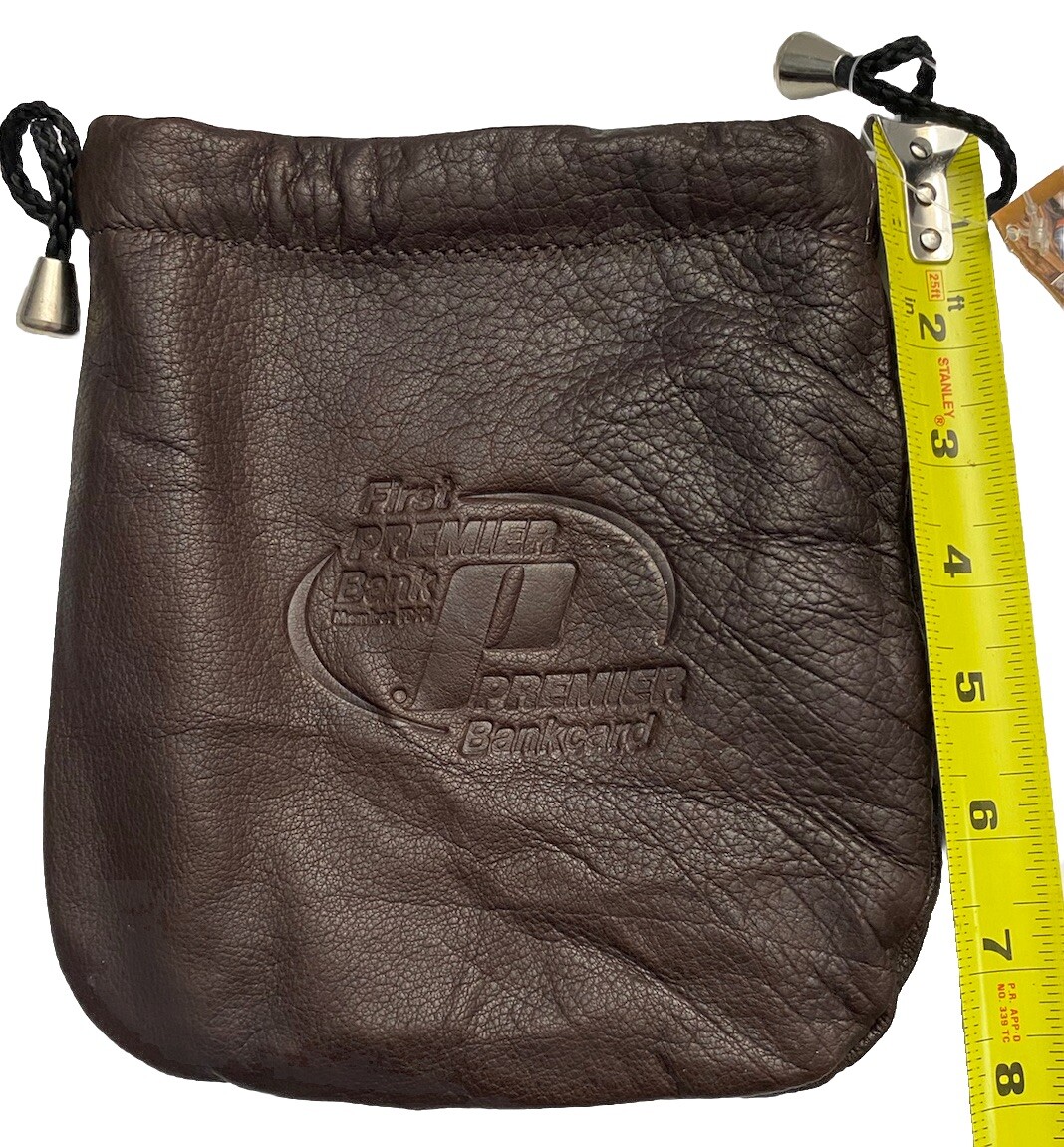 Leather Pouch Canyon Outback Brown 8 IN X 6.5 IN Drawstring First Premier Bank