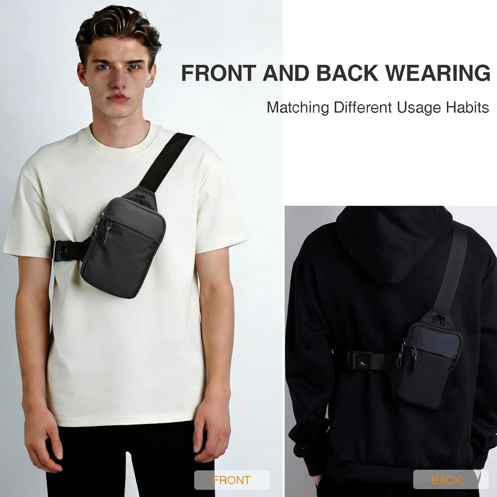 Mini Sling Bag for Men Women, Small Crossbody Travel Utility Chest Phone Bag