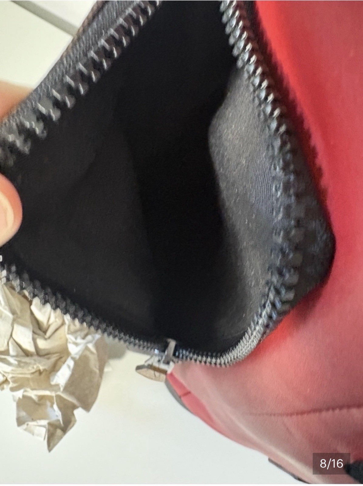 Coach Men’s Red/Black Signature Backpack w/ Pockets, Top Handle Buckle Zip