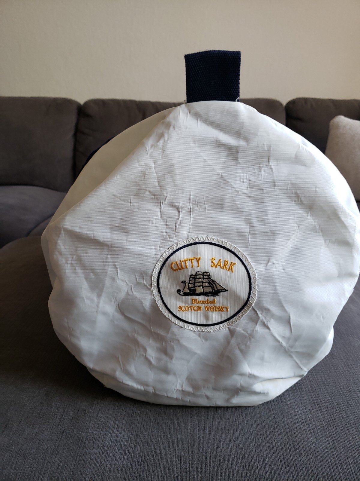 Quba Sails Sailcloth Barrel LARGE Duffle Bag RARE! Cutty Sark Scotch Whiskey