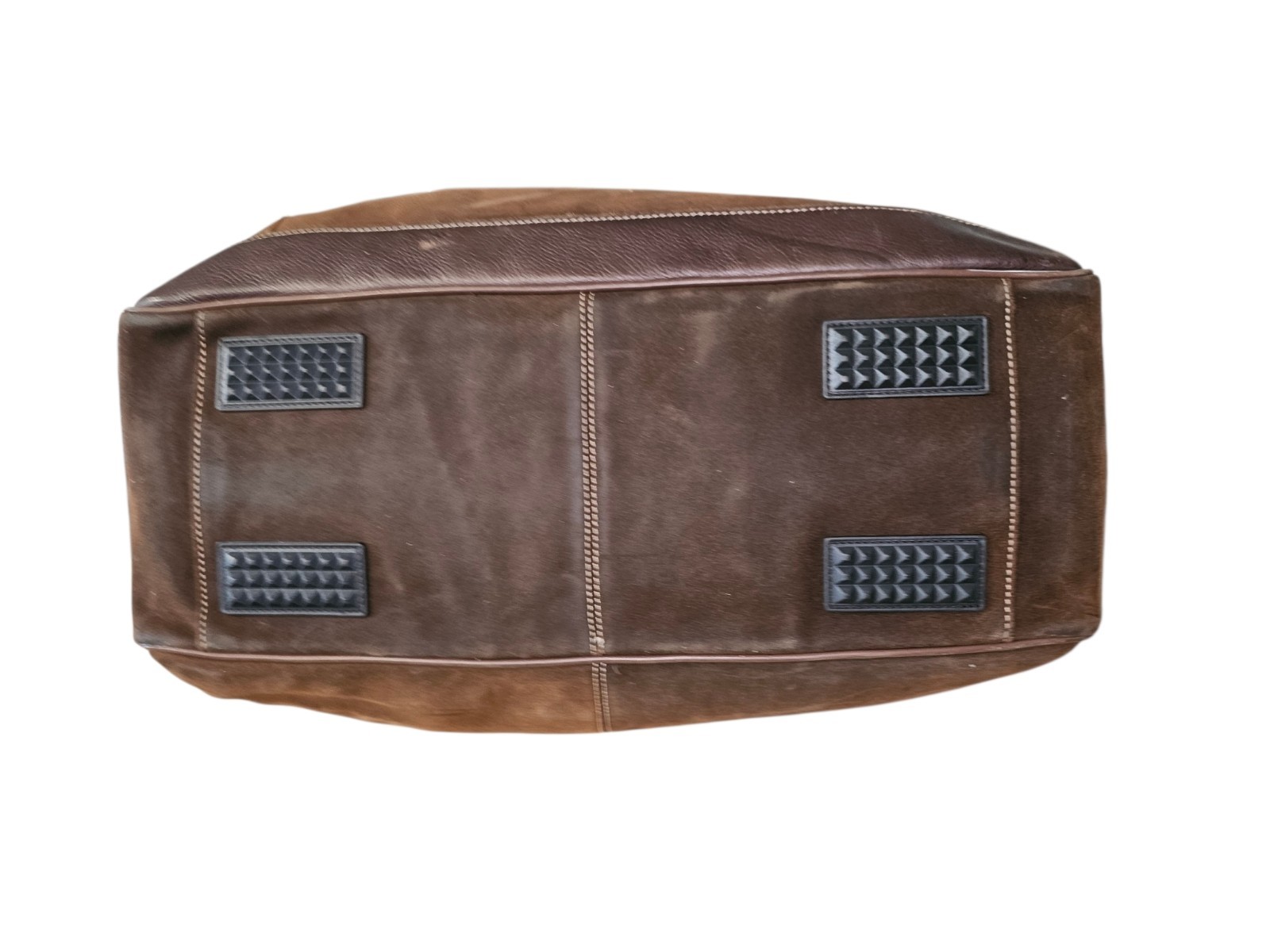 Wilsons Pelle Studio Mens Brown Leather/Suede Duffle Gym Travel Weekender Bag