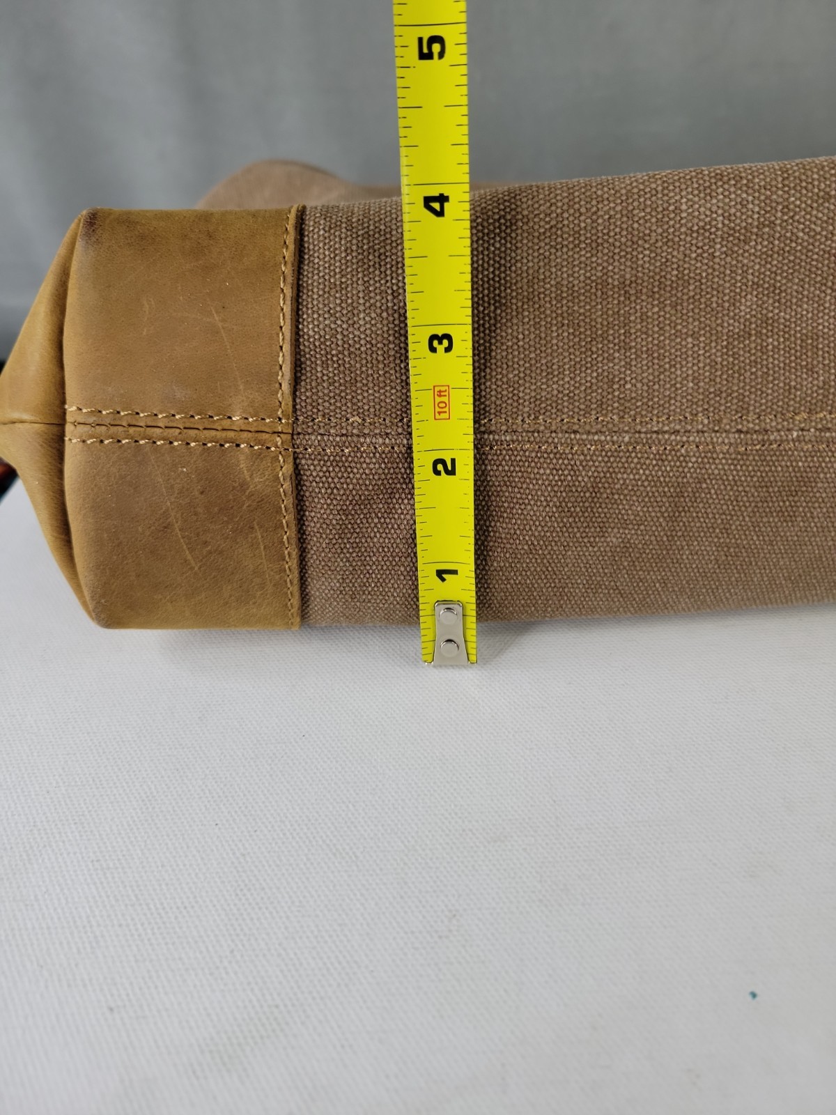 S-ZONE Canvas Leather Dopp Kit Toiletry Travel Shaving Bag Brown