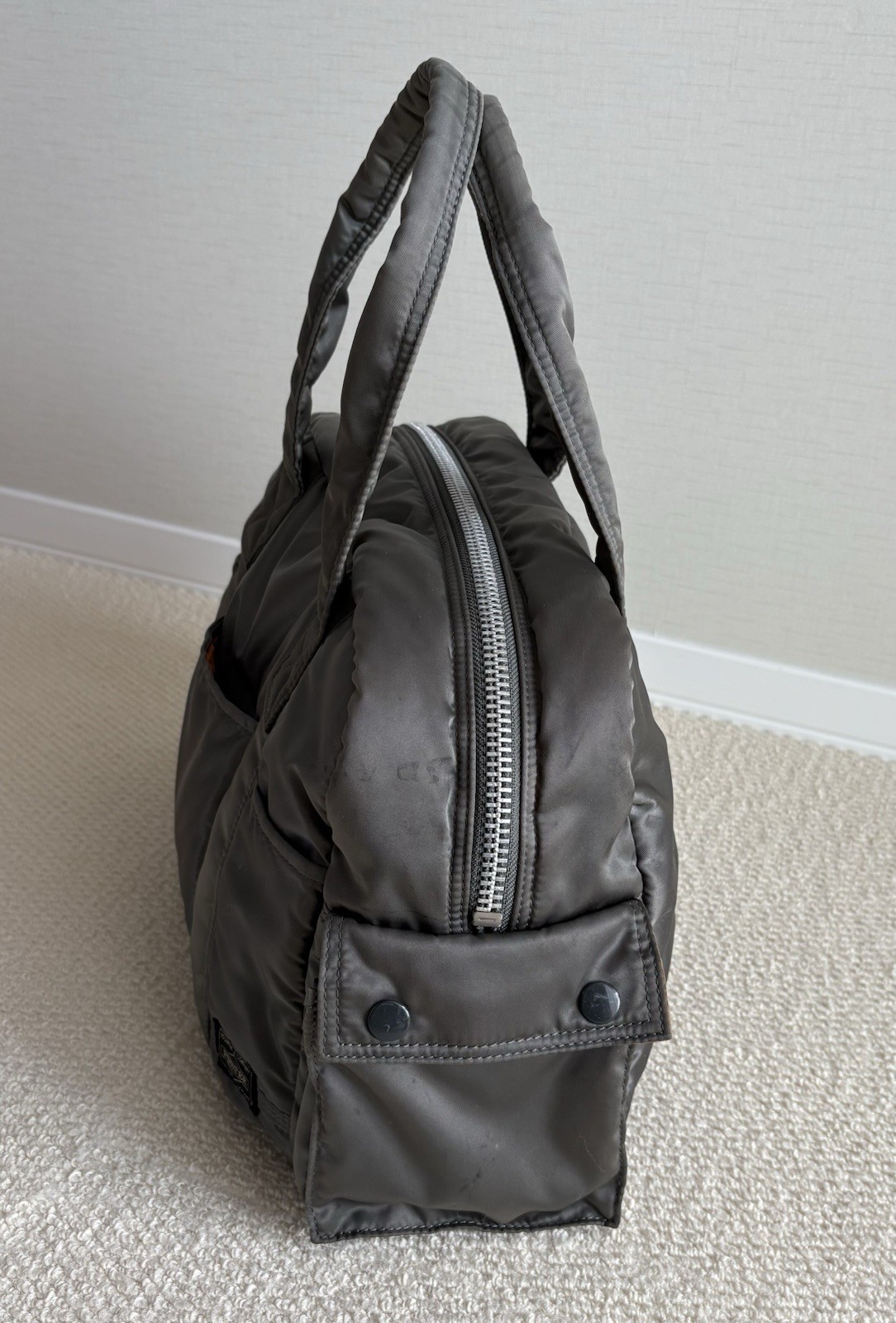 Yoshida PORTER TANKER Boston Bag (L) Nylon Silver Gray Japan 42cm×26cm×13cm