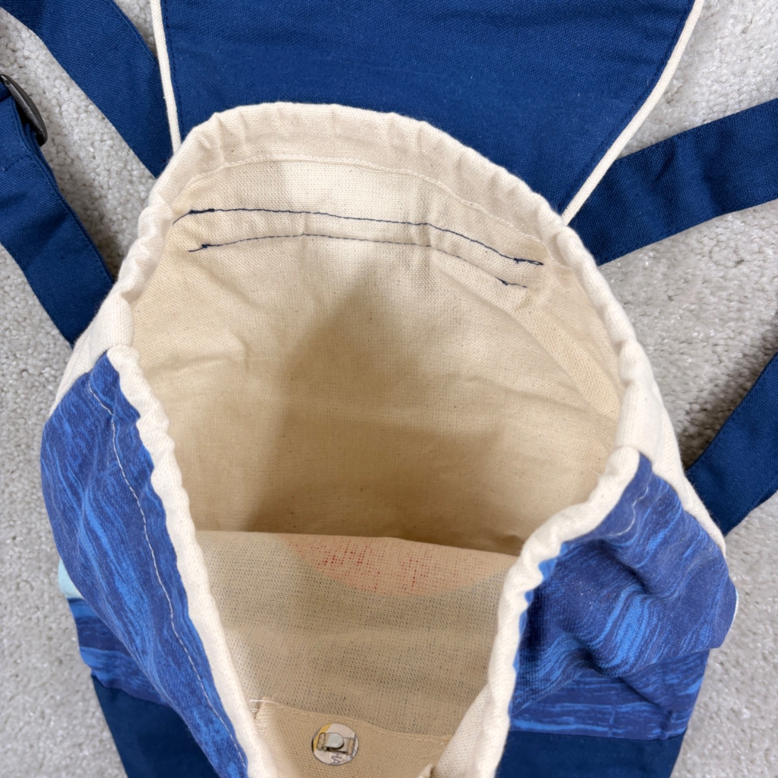 Colorado Flag Canvas Backpack Bag Tote Flap Drawstring Closure Festival