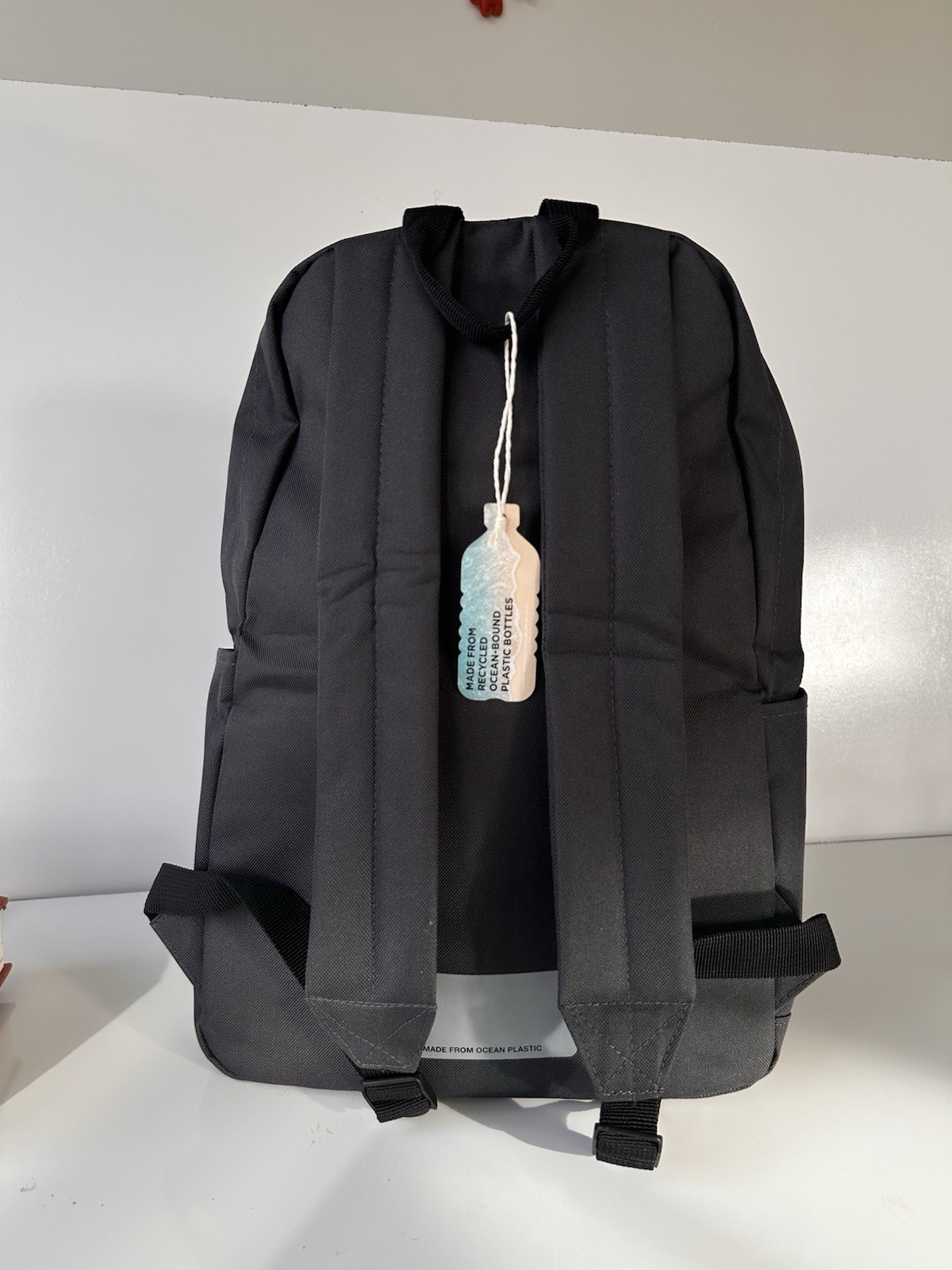 Leeds Eco Recycled Backpack 17-18”black Sustainable Ocean Plastic Keyspire Logo