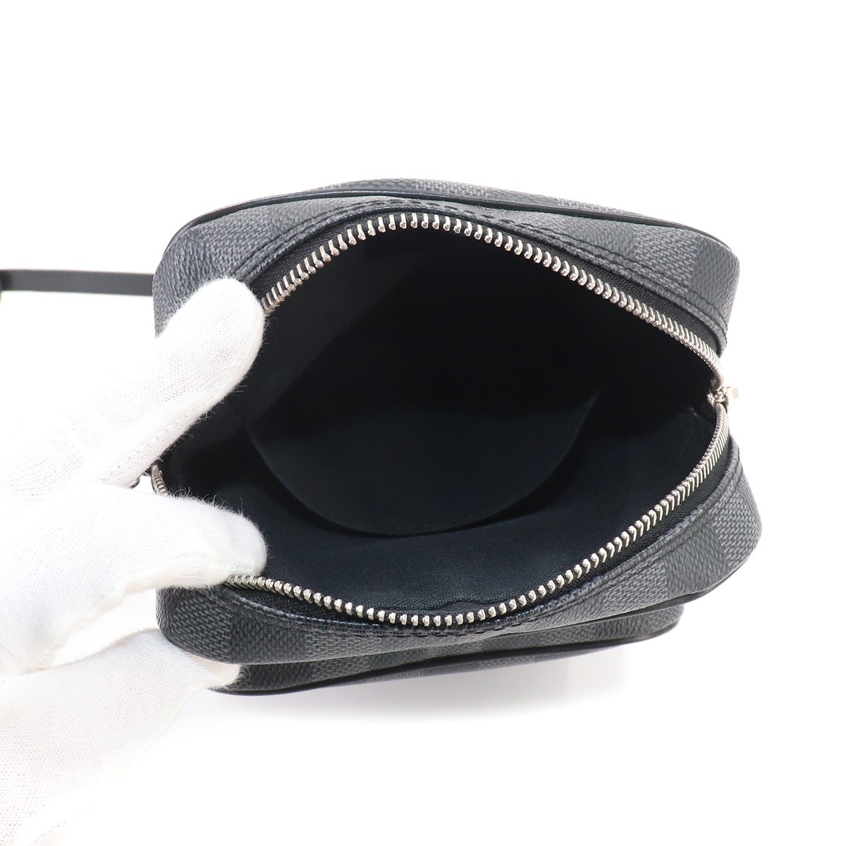 LOUIS VUITTON Damier Graphite Rem Shoulder Bag Black Gray N41446 Purse 90333842