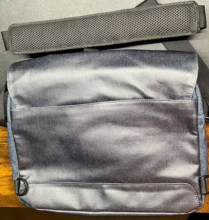 Moleskine Nomad Laptop Messenger Bag Black Blue Denim 14x12x4”