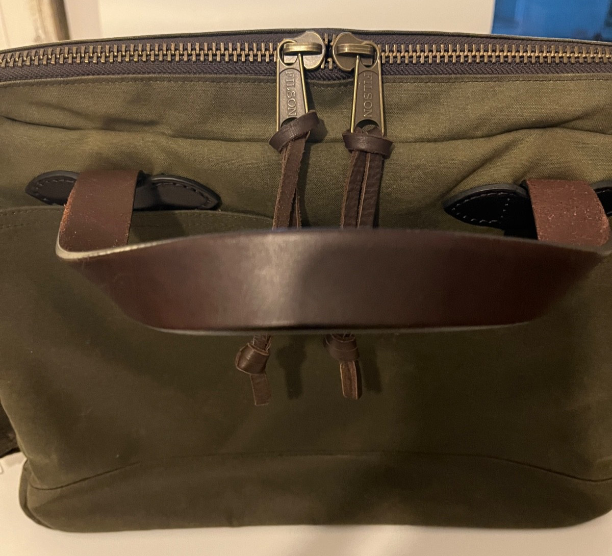 Filson Tin Cloth Compact Briefcase Otter Green Quick Shipping