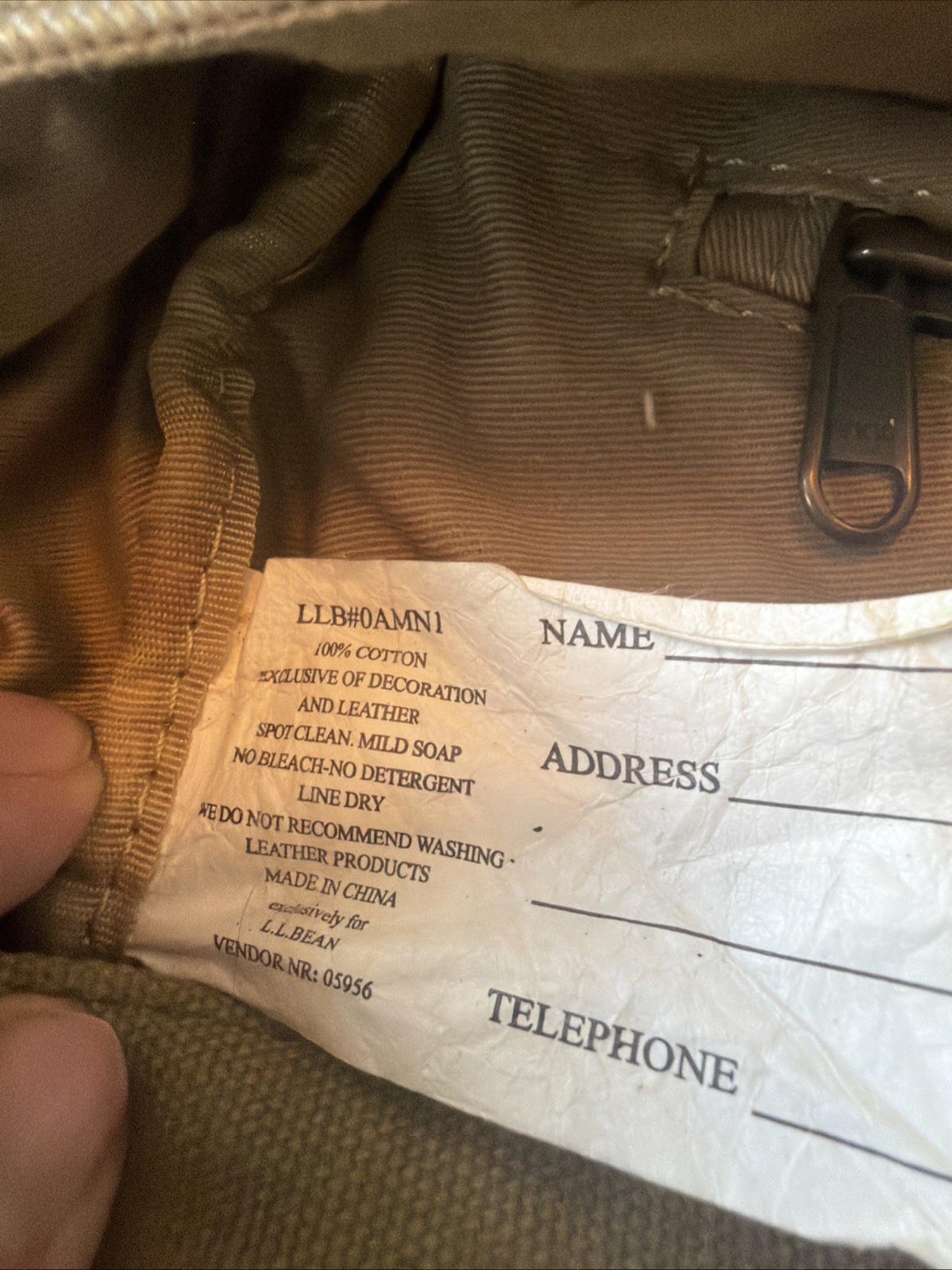 LL Bean Leather Canvas Crossbody Messenger Bag Flap Distressed Field Purse